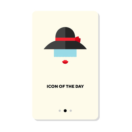 Stylish hat icon. Wide brim women hat isolated vector sign. Head dress and accessory concept. Vector illustration symbol elements for web design and appsのイラスト素材