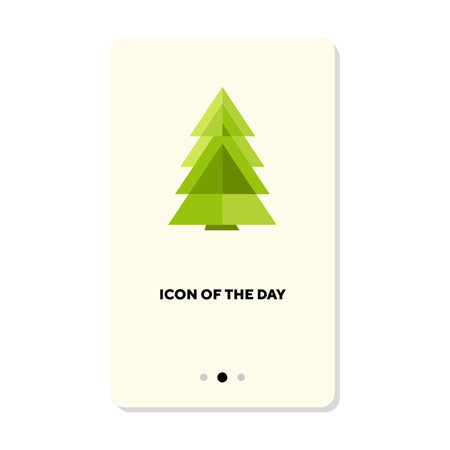 Green fir tree from forest flat vector icon. Summer tree for holiday isolated vector illustration. Holiday, celebration, New Year, nature concept for web design and appsのイラスト素材