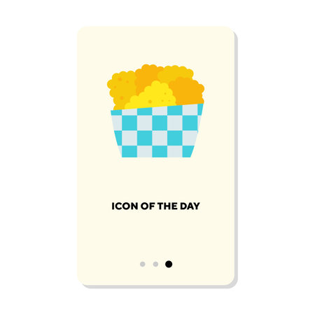 Street food flat icon. Fast crispy food isolated vector sign. Culinary and cooking concept. Vector illustration symbol elements for web design and appsのイラスト素材