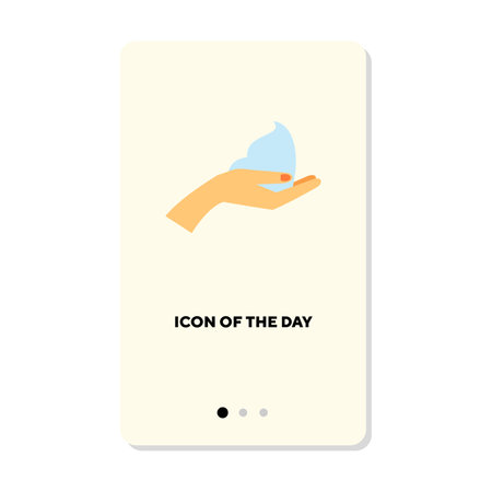 Making manicure flat vector icon. Master, light foam for epilation in female palm isolated vector sign. Hygiene and beauty concept. Vector illustration symbol elements for web designのイラスト素材