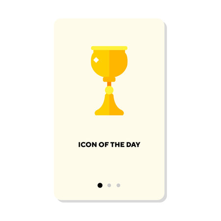Golden goblet isolated on white. Golden artifact cartoon illustration. Religion concept. Vector illustration symbol elements for web design and appsのイラスト素材