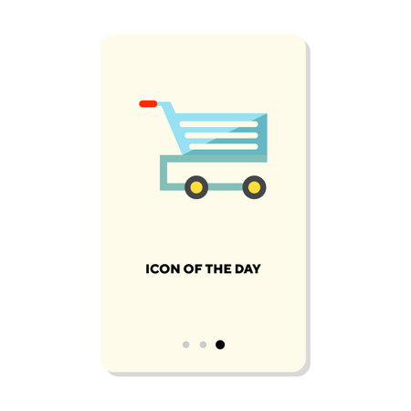 Shopping cart isolated on white. Store and shop items cartoon illustration. Shopping and retail concept. Vector illustration symbol elements for web design and appsのイラスト素材