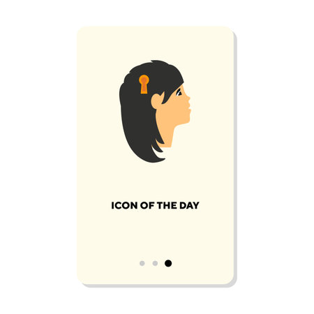 Make-up cosmetics flat vector icon. Salon, female face profile side view isolated vector sign. Beauty and fashion concept. Vector illustration symbol elements for web design and appsのイラスト素材