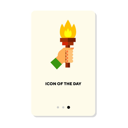 Holding torch flat icon. Item, grabbing, activity isolated vector sign. Motion and action concept. Vector illustration symbol elements for web design and appsのイラスト素材