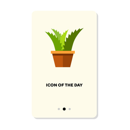 Home plants flat icon. Pot, plant, leaf, green plant isolated sign. Gardening and plants concept. Vector illustration symbol elements for web design and appsのイラスト素材