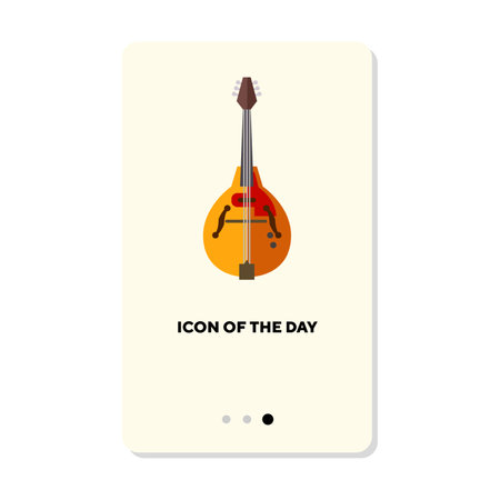 Musical instrument flat vector icon. Mandolin isolated sign. Traditional music, culture, orchestra concept. Vector illustration symbol elements for web designのイラスト素材