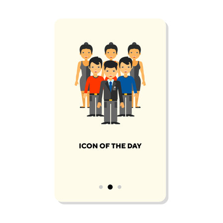 Business team isolated on white. Global management cartoon illustration. Success and teamwork concept. Vector illustration symbol elements for web design and appsのイラスト素材