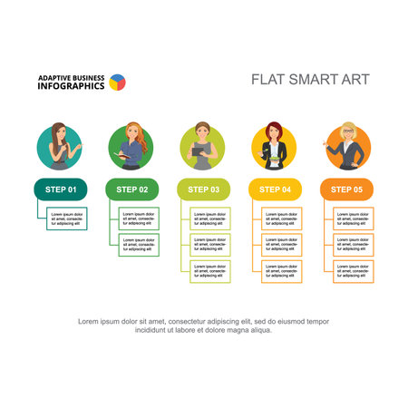 Business plan or workflow steps scheme vector illustration. Cartoon drawing of business infographic, advertisement, brochure. Strategy, development concept for business report or presentation slideのイラスト素材