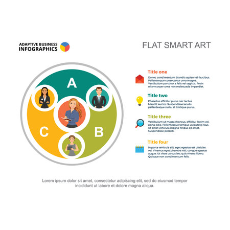 Partnership infographic with round diagram vector illustration. Cartoon drawing of business scheme for brochure or research. Teamwork, marketing concept for business report or presentation slideのイラスト素材