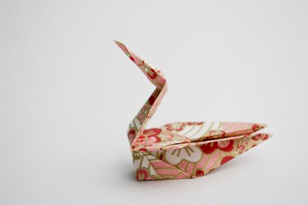 origami bird swanの写真素材