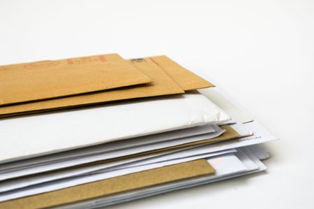 stack of envelopesの写真素材