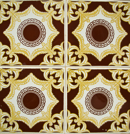 vintage Portugese wall  ceramic  traditional tilesの写真素材