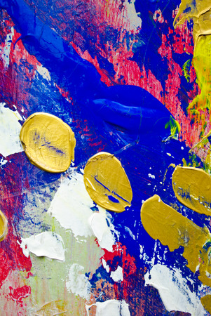 vibrant abstract acrylic paint strokes pattern textureの写真素材