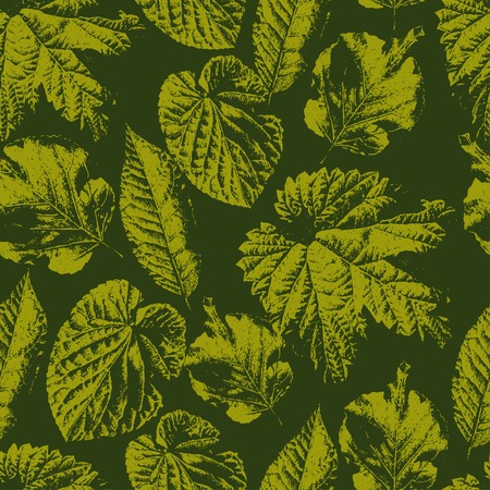 Seamless pattern with leaves of different shapesのイラスト素材