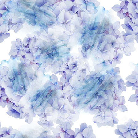 Bright seamless pattern with flowers. Watercolor illustration. Hand drawn.の写真素材