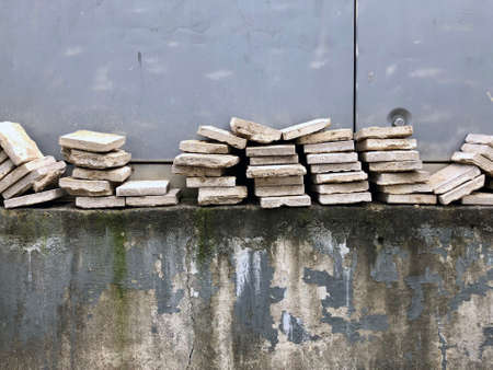 A pile of bricks for a buildingの写真素材