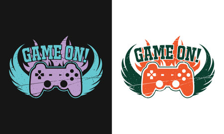 Game on typography vector t-shirt design print readyのイラスト素材