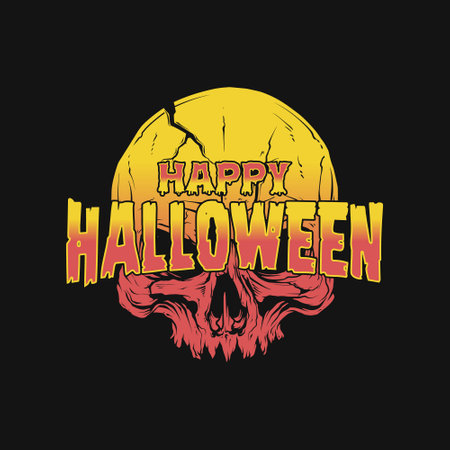 Happy Halloween Scary Print Reday Design Templateのイラスト素材
