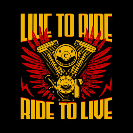 live to ride ride to live t shirt design, pod design templateのイラスト素材