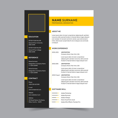 Modern, minimalist cv template, clean resume vector templateのイラスト素材