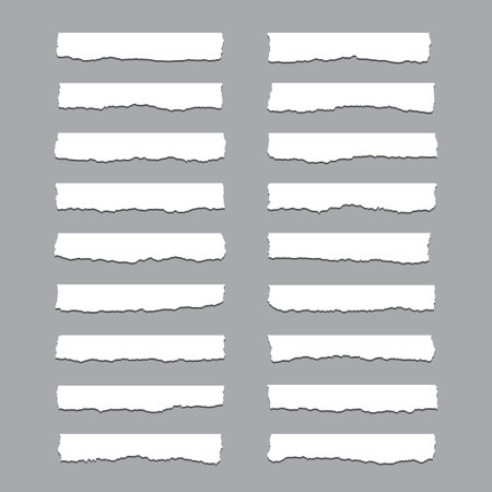 Collection of torn ripper paper sheet texturesのイラスト素材