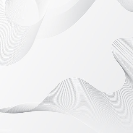 Elegant white background with wavy lines vector template for creative projectsのイラスト素材
