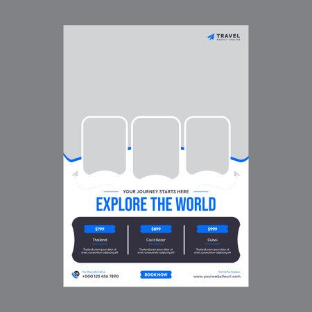 Eye catching travel agency sale flyer design for enticing customer dealのイラスト素材