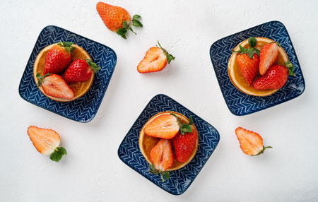 Sweet Pancakes with Strawbery. Health Breakfast Fruit Berry Vitamine white Background
