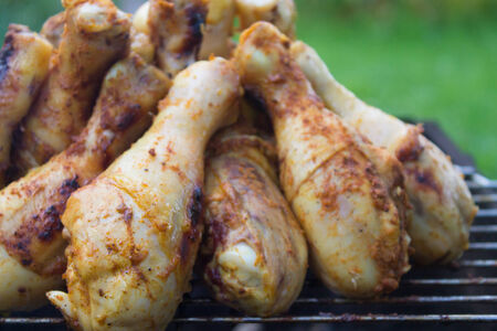 tasty chicken on grill BBQの写真素材
