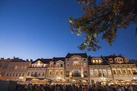 old european town evening landscapeの写真素材