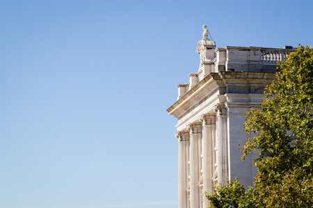 King residence in Madrid, Spain with bright blue sky backgroundのeditorial素材