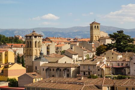 Roofs of Segovia town cityscape, Spain  from aboveの写真素材