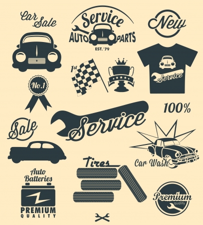 Car icons vintage styleのイラスト素材
