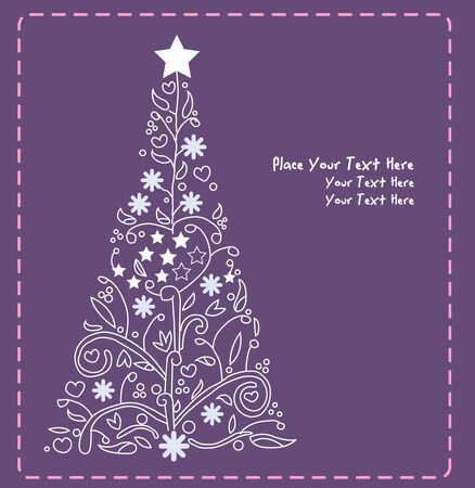 christmas tree vector purple green のイラスト素材