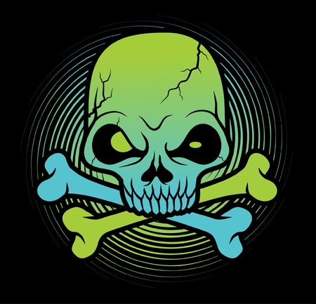 green Skull head vector illustration のイラスト素材