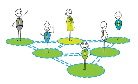 Businessman & woman networking Link のイラスト素材