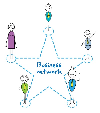 business network star sign man woman and senior のイラスト素材