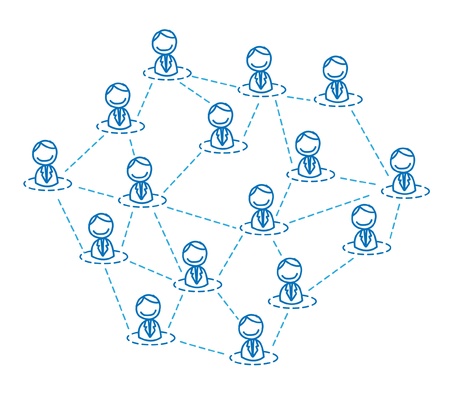 man business team connected のイラスト素材