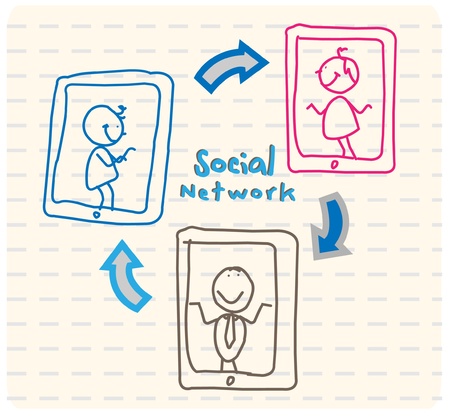 Community social networkのイラスト素材