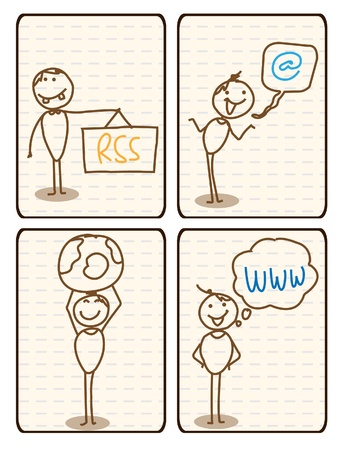 man bubble, world,link and banner vector のイラスト素材