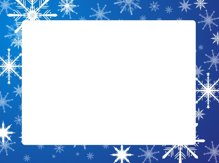 Snowflakes frame blue のイラスト素材