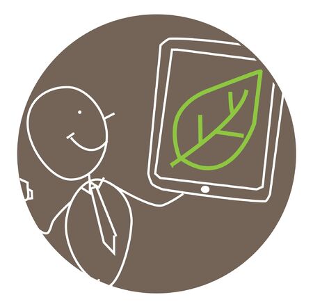 man ecology presentation vector のイラスト素材
