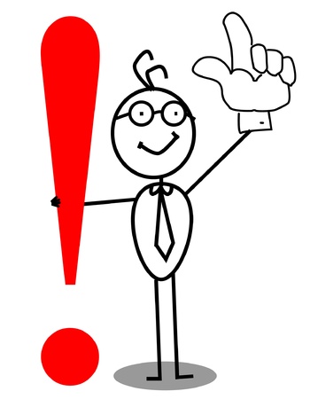 Business Attention exclamation mark with up handの素材 [FY31012053673] | ストックフォトの Qlean Market（キュリンマーケット）