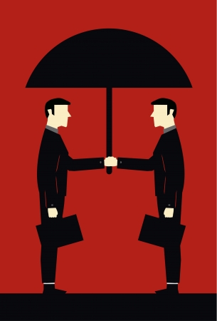 Businessman Umbrella Cooperationのイラスト素材
