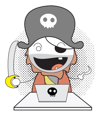 pirate computerのイラスト素材