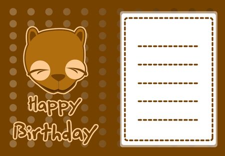 cute beaver birthday cardのイラスト素材