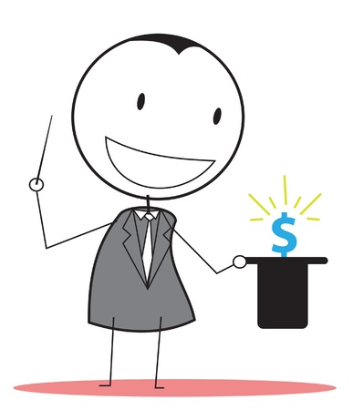 magician businessman moneyのイラスト素材