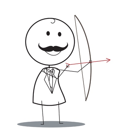 businessman archeryのイラスト素材