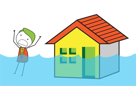 house floodのイラスト素材