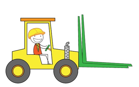 man forklift carのイラスト素材